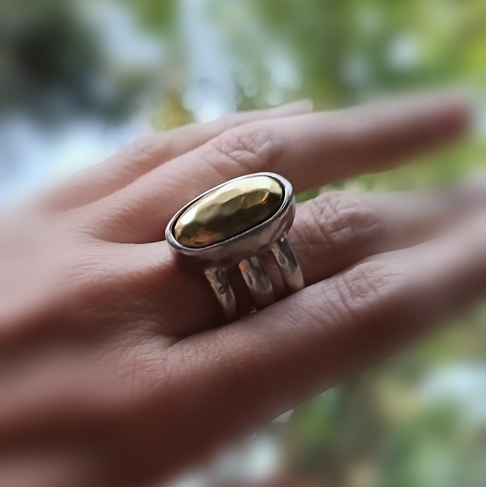 Vintage, Two Toned Sterling Silver Double Nesting